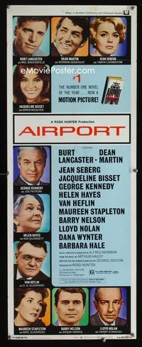 2h019 AIRPORT insert movie poster '70 Burt Lancaster, Dean Martin, Jacqueline Bisset, Jean Seberg