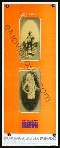 2h042 BALLAD OF CABLE HOGUE insert poster '70 Sam Peckinpah, Jason Robards, sexy Stella Stevens!