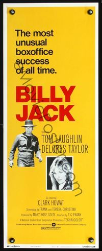 2h058 BILLY JACK insert R73 Tom Laughlin, Delores Taylor, most unusual boxoffice success ever!