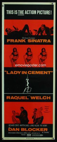 2h241 LADY IN CEMENT insert movie poster '68 Frank Sinatra & three images of sexy Raquel Welch!