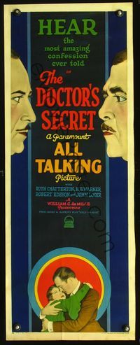 2h124 DOCTOR'S SECRET insert movie poster '29 great deco image of Ruth Chatterton & H.B. Warner!