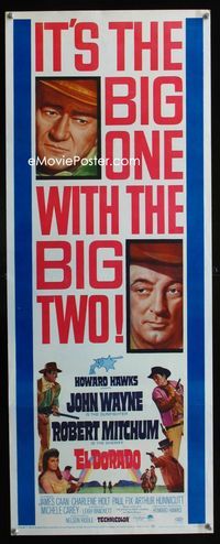 2h131 EL DORADO insert '66 John Wayne, Robert Mitchum, Howard Hawks, the big one with the big two!