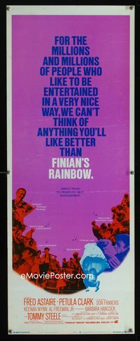 2h142 FINIAN'S RAINBOW insert movie poster '68 Fred Astaire, Francis Ford Coppola, Petula Clark