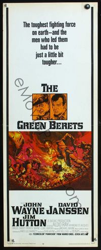 2h177 GREEN BERETS insert movie poster '68 John Wayne, David Janssen, Jim Hutton, Vietnam War!