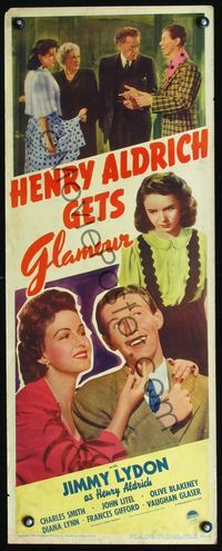 2h186 HENRY ALDRICH GETS GLAMOUR insert poster '43 Jimmy Lydon, from Clifford Goldsmith stories!