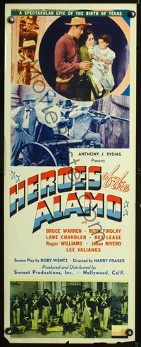 2h188 HEROES OF THE ALAMO insert '37 War of Independence, a spectacular epic of the birth of Texas!