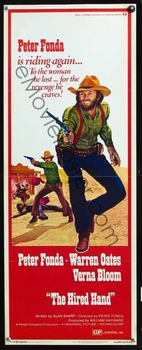 2h191 HIRED HAND insert movie poster '71 Peter Fonda & Warren Oates are riding for revenge!