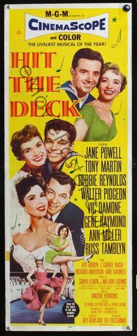 2h192 HIT THE DECK insert '55 Debbie Reynolds, Jane Powell, Tony Martin, Walter Pidgeon, Ann Miller