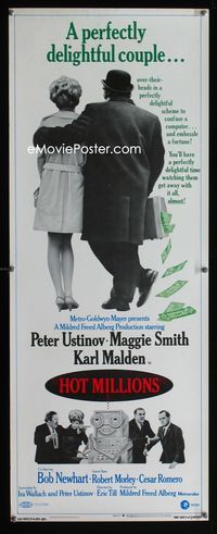 2h199 HOT MILLIONS insert movie poster '68 Peter Ustinov, Maggie Smith, Karl Malden, Bob Newhart