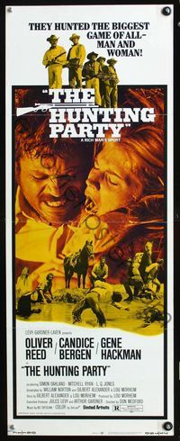 2h204 HUNTING PARTY insert movie poster '71 they hunted the biggest game of all - man and woman!