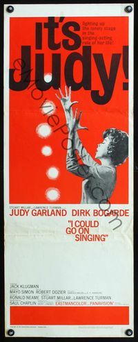 2h206 I COULD GO ON SINGING insert movie poster '63 artwork of Judy Garland performing!