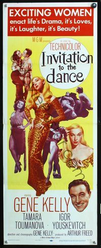 2h212 INVITATION TO THE DANCE insert movie poster '57 Gene Kelly, sexy full-length Tamara Toumanova!