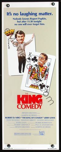 2h231 KING OF COMEDY insert '83 Robert DeNiro, Martin Scorsese, Jerry Lewis, cool playing card art!