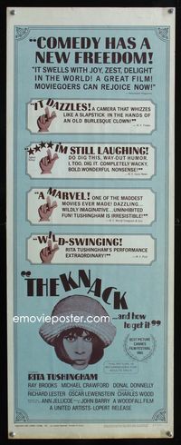 2h235 KNACK & HOW TO GET IT insert movie poster '65 Rita Tushingham in English comedy!