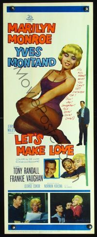 2h261 LET'S MAKE LOVE insert poster '60 four images of super sexy Marilyn Monroe & Yves Montand!