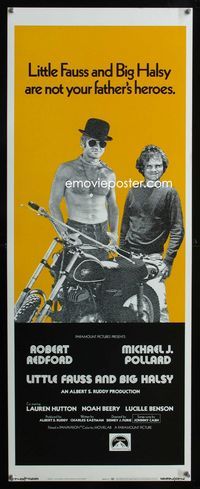 2h270 LITTLE FAUSS & BIG HALSY insert poster '70 barechested Robert Redford & Michael J. Pollard!