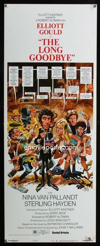 2h277 LONG GOODBYE style C insert movie poster '73 great artwork of Elliott Gould by Jack Davis!