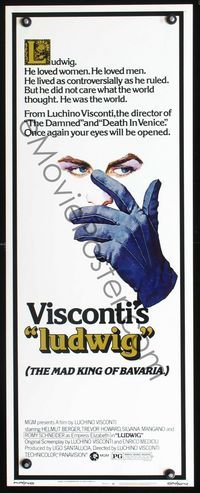 2h285 LUDWIG insert movie poster '73 Luchino Visconti, Romy Schneider, cool different art!