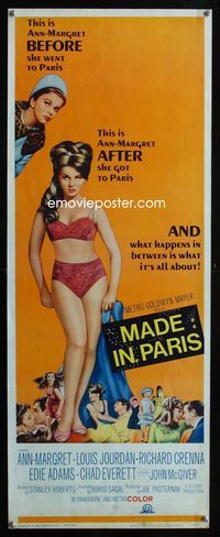 2h289 MADE IN PARIS insert '66 super sexy full-length Ann-Margret before and after she got there!