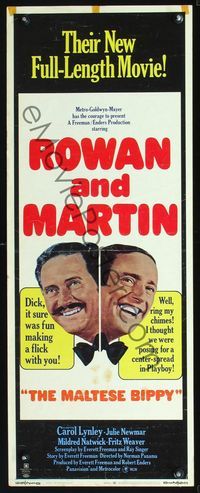 2h296 MALTESE BIPPY insert movie poster '69 great headshot artwork of Dan Rowan & Dick Martin!