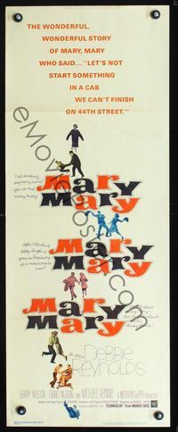 2h315 MARY MARY insert movie poster '63 Debbie Reynolds, Michael Rennie