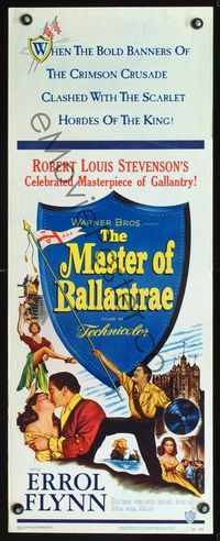 2h318 MASTER OF BALLANTRAE insert '53 Errol Flynn, Scotland, from Robert Louis Stevenson story!