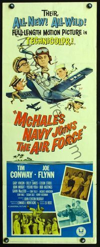 2h322 McHALE'S NAVY JOINS THE AIR FORCE insert '65 great art of Tim Conway in wacky flying ship!