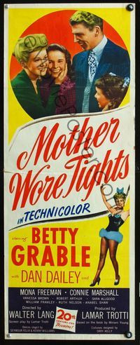 2h335 MOTHER WORE TIGHTS insert '47 sexy Betty Grable, Dan Dailey, Mona Freeman, Connie Marshall