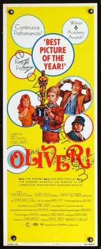 2h364 OLIVER insert poster '69 Charles Dickens, Mark Lester, Shani Wallis, Carol Reed, Terpning art!