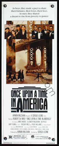 2h366 ONCE UPON A TIME IN AMERICA insert movie poster '84 Sergio Leone, Robert De Niro, James Woods