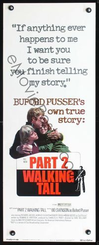 2h378 PART 2 WALKING TALL insert movie poster '75 Bo Svenson reprises his role as Buford Pusser!