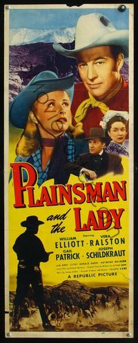 2h386 PLAINSMAN & THE LADY insert movie poster '46 Wild Bill Elliott & Vera Ralston, Pony Express!
