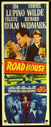 2h416 ROAD HOUSE insert movie poster R53 close up Ida Lupino & Cornel Wilde, film noir!