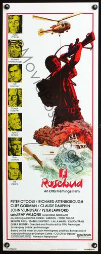 2h422 ROSEBUD insert movie poster '75 Otto Preminger, Peter O'Toole, Richard Attenborough