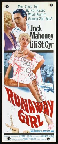 2h425 RUNAWAY GIRL insert '65 men could tell by her kisses what kind of woman Lili St. Cyr was!