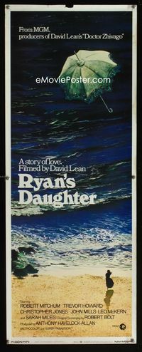 2h426 RYAN'S DAUGHTER insert movie poster '70 David Lean, Sarah Miles, Lesset beach art!