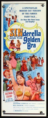2h443 SINDERELLA & THE GOLDEN BRA insert poster '64 a version for those who think young and naughty!