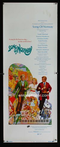 2h453 SONG OF NORWAY insert movie poster '70 Howard Terpning artwork, a song for the heart to sing!