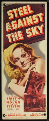 2h462 STEEL AGAINST THE SKY insert movie poster '41 sexiest close up image of Alexis Smith!