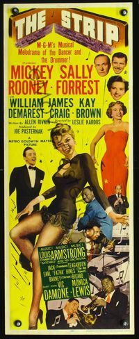 2h467 STRIP insert '51 Mickey Rooney, sexy Sally Forrest, Louis Armstrong playing trupmet, noir!