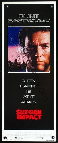 2h469 SUDDEN IMPACT insert poster '83 Clint Eastwood is at it again as Dirty Harry, great image!
