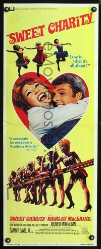 2h480 SWEET CHARITY insert movie poster '69 Bob Fosse musical starring Shirley MacLaine!
