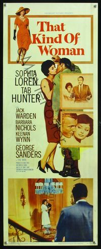 2h497 THAT KIND OF WOMAN insert poster '59 images of sexy Sophia Loren, Tab Hunter & George Sanders!