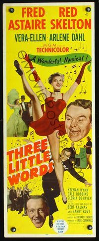 2h503 THREE LITTLE WORDS insert '50 art of Fred Astaire, Red Skelton & sexy dancing Vera-Ellen!