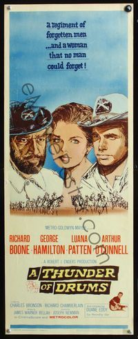 2h507 THUNDER OF DRUMS insert poster '61 Richard Boone, George Hamilton, Luana Patten, Civil War!