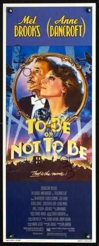 2h510 TO BE OR NOT TO BE insert movie poster '83 art of Mel Brooks & Anne Bancroft by Drew Struzan!