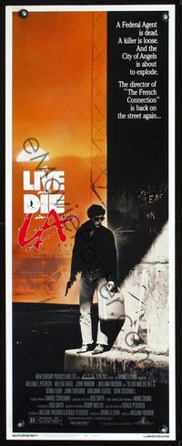 2h511 TO LIVE & DIE IN L.A. insert movie poster '85 William Friedkin drug & murder thriller!