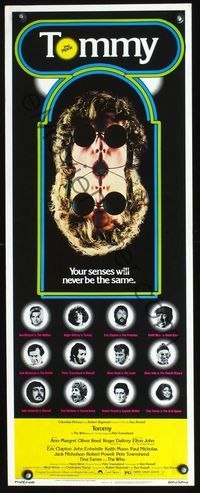 2h514 TOMMY insert movie poster '75 The Who, Roger Daltrey, rock & roll, cool mirror image!