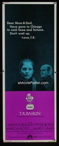 2h482 T.R. BASKIN insert movie poster '71 great image of Candice Bergen & Peter Boyle!