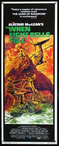 2h539 WHEN EIGHT BELLS TOLL insert movie poster '71 from Alistair MacLean's novel, cool artwork!